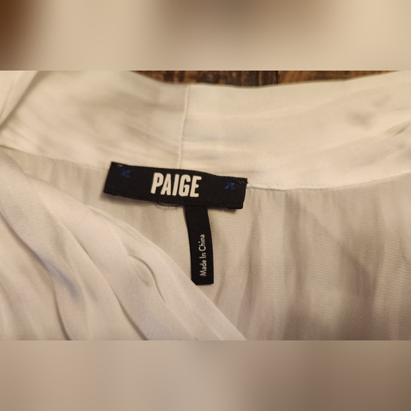 Paige Dijon Surplice White Bodysuit Size Small - Picture 8 of 14
